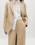 Lyocell Rich Palazzo Trousers with Linen
