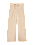 Lyocell Rich Palazzo Trousers with Linen