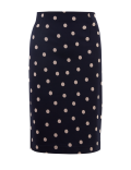 Polka Dot Jersey Pencil Skirt