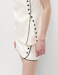 Linen Blend Contrast Piping Waistcoat
