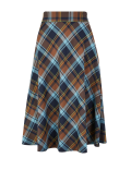 Checked A-Line Midi Skirt