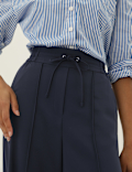 Crepe Drawstring Wide Leg Trousers