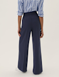 Crepe Drawstring Wide Leg Trousers