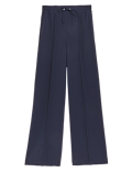Crepe Drawstring Wide Leg Trousers
