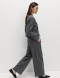 Metallic Lurex Barrel Leg Trousers