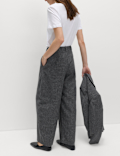 Metallic Lurex Barrel Leg Trousers