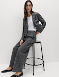 Metallic Lurex Barrel Leg Trousers