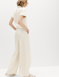 Textured Straight Leg Trousers