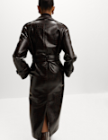 Textured Belted Longline Trench Coat