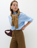 Tailored Side Tab Wide Leg Trousers