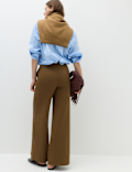 Tailored Side Tab Wide Leg Trousers