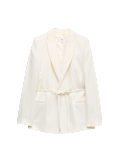 Tie Belted Blazer with Linen