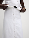 Twill Midi Pencil Skirt