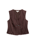 Linen Blend Sheen Pinstripe Waistcoat