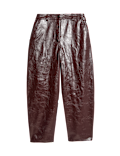 Leather Look Textured Barrel Leg Trousers