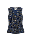 Metallic Sequin Tweed Waistcoat