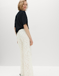 Cutwork Embroidered Straight Leg Trousers