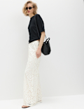 Cutwork Embroidered Straight Leg Trousers