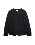 Ponte Collarless Tailored Jacket