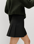 Check Pleated Mini Skirt