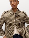 Checked Collared Short Jacket