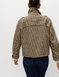 Checked Collared Short Jacket
