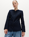 Striped Zip Through Jacket