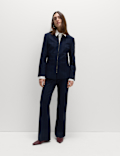 Striped Slim Fit Flare Trousers