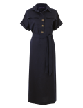 Linen Blend Midi Shirt Dress