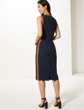 Colour Block Side Stripe Bodycon Midi Dress
