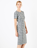 Checked Midi Bodycon Dress