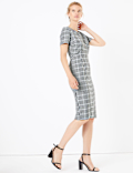 Checked Midi Bodycon Dress