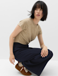 Premium Jersey Seam Detail Wide Leg Trousers