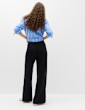Premium Jersey Seam Detail Wide Leg Trousers