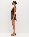 Belted Utility Longline Waistcoat with Linen