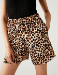 Animal Print High Waisted Shorts