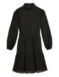 Foil Star Print Knee Length Shirt Dress