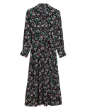 Floral Tie Front Midaxi Shirt Dress