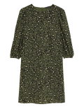 Animal Print Puff Sleeve Swing Dress