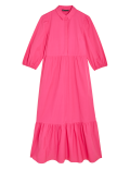 Pure Cotton Midi Shirt Dress