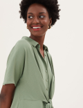 Tie Front Midi Shirt Dress