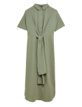 Tie Front Midi Shirt Dress
