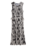 Jersey Animal Print Midi Waisted Dress