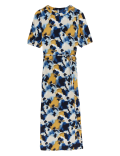 Printed Round Neck Midaxi Column Dress