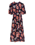 Floral Round Neck Midaxi Tea Dress