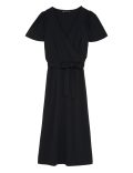 Jersey V-Neck Short Sleeve Midi Wrap Dress