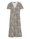 Jersey Animal Print V-Neck Midi Wrap Dress