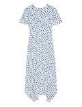 Polka Dot Asymmetric Midi Tea Dress