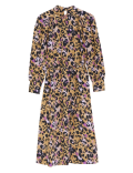 Animal Print Round Neck Midi Column Dress