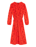 Star Print Midi Waisted Dress
